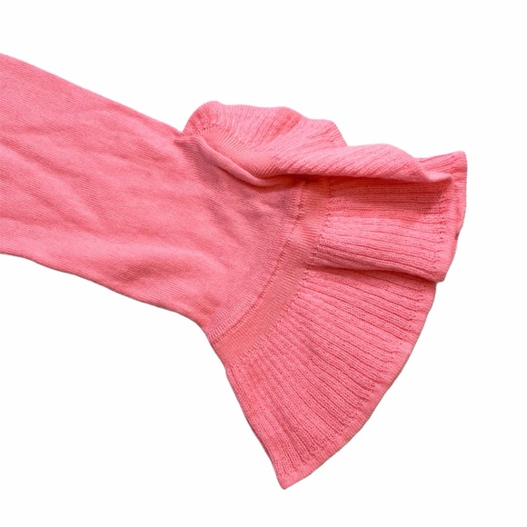 J.Crew 100% Merino Wool Coral Ruffle Sleeves Lightweight Knit Jumper Sweater - Picture 6 of 8